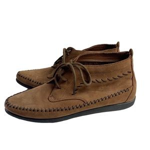 West Coast Leather Suede Stitched Ankle Mocassin Shoes